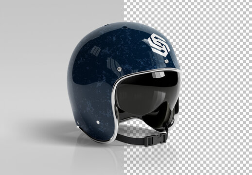 City Motorbike Helmet Isolated On White Mockup