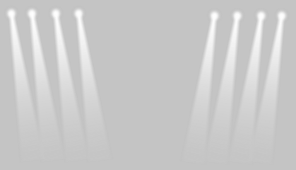 Stage illuminated by spotlights. Empty scene with spot of light on floor. Vector realistic illustration of studio, theater or club interior with beams of lamps, smoke and glowing particles