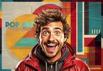Retro Pop Art Style Photo Effect Mockup