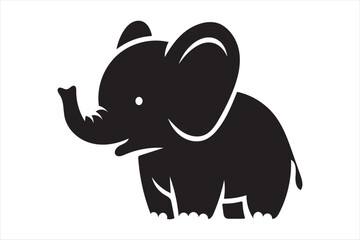 Playful elephant silhouette Vector