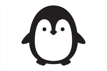 Obraz premium Cute black and white penguin Vector