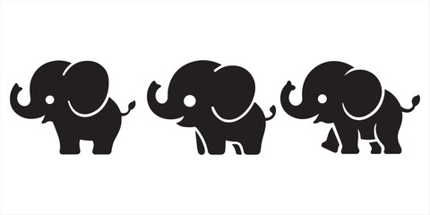 Three playful elephants Vector