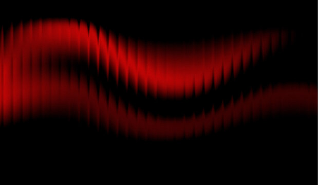 Modern abstract background with glowing red vertical ripple distortion. Futuristic vibrant crimson wave pattern on black for music covers, technology branding, and digital art.