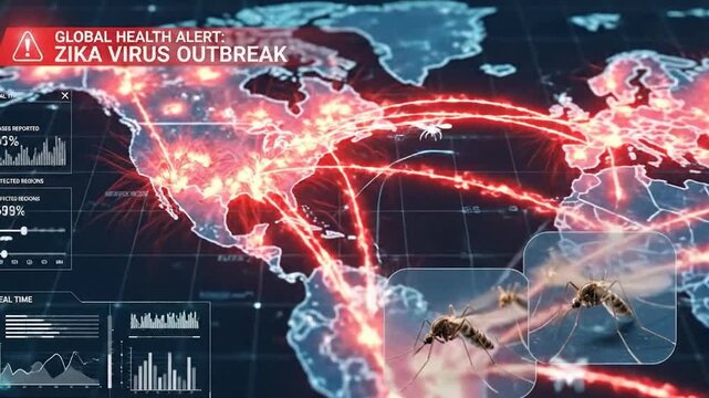 Zika Virus Spread Visualization on Digital World Map