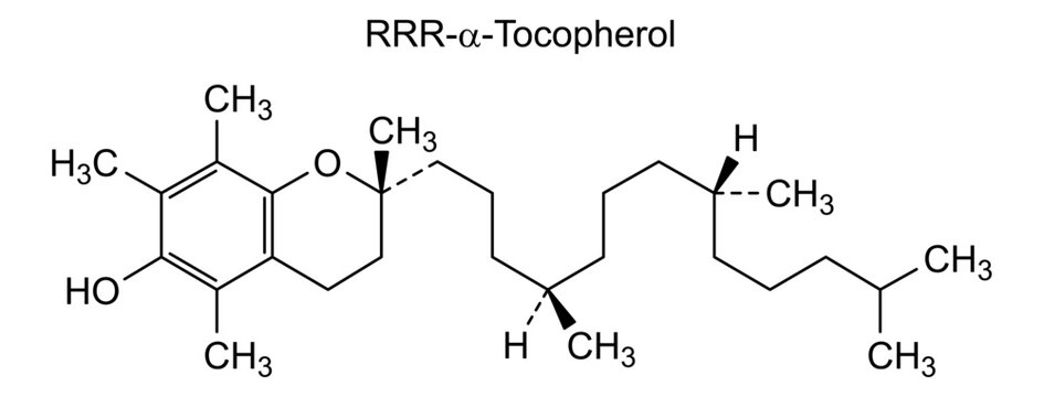 RRR-&alpha;-Tocopherol, chemical structure of RRR-&alpha;-Tocopherol, drug substance