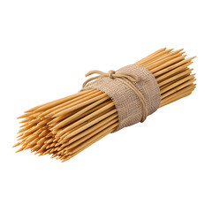 Bundle of Wooden Skewers isolated on transparent background