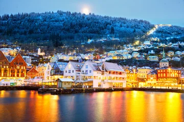 Bergen harbor at dusk in winter, Norway © Oleksandr Dibrova