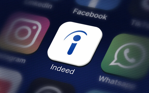 Indeed Company logo on the smartphone