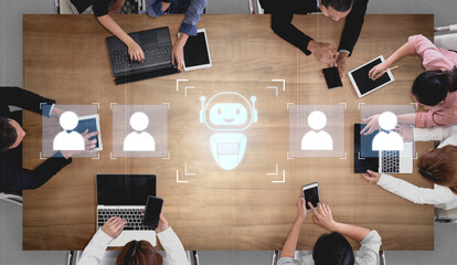 AI is selected to replace human employees, illustrating automation and workforce transformation...