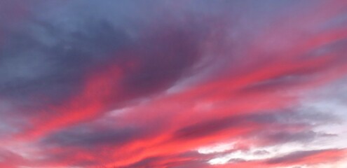 Fiery red sunset in North Florida nature
