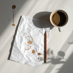 cup of coffee and chocolate cake