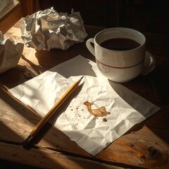 still life with coffee and book
