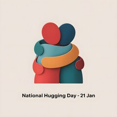 National Hugging Day celebration with colorful embracing figures