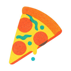 PNG Colorful pepperoni pizza slice.