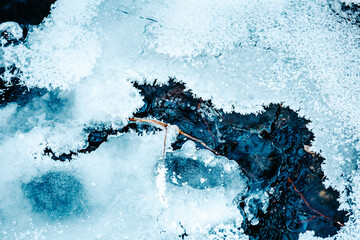blue water and ice