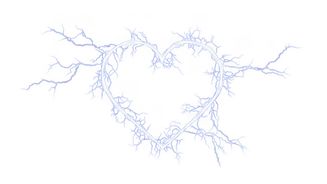 Abstract heart shape with branches isolated on transparent background - Powered by Adobe