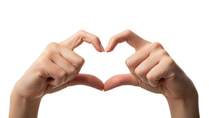 Hands Forming Heart Shape Symbol Isolated on Transparent Background