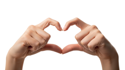 Hands Forming Heart Shape Symbol Isolated on Transparent Background