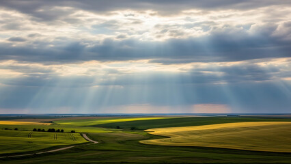 Fototapeta premium A Serene Landscape View in Rural Nature