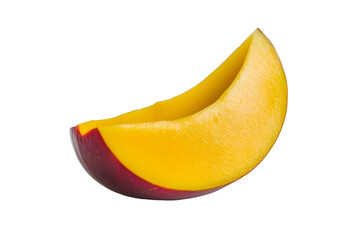 Ripe mango with a slice isolated on white background