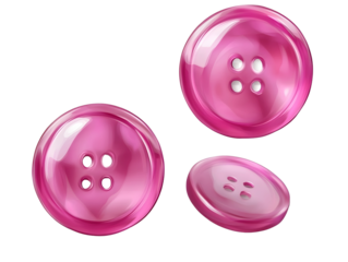 pink button bead isolated on transparent background
