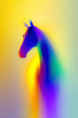 Abstract Chinese New Year of the Horse illustration with colorful horses head