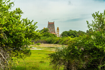 Hindou temple  autour d'un paysage &agrave; Jaffna au Sri Lanka