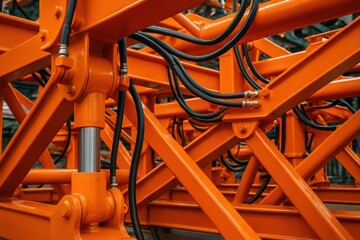 Heavy machinery operation industrial site equipment urban environment mechanical concept