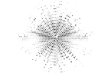 Abstract Black and White Square Halftone Pattern with Circular Dispersion Effect Background for Modern Graphic Design Projects Vector Illustration