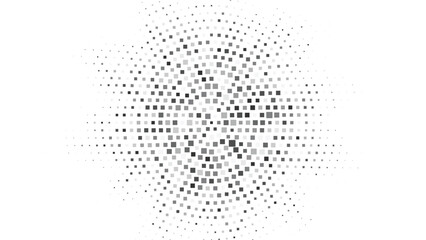 Sophisticated Silver and Grey Square Halftone Backdrop with Radiant Geometric Pattern for Tech and Professional Layouts Vector Illustration