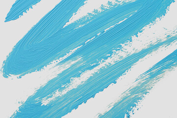 Blue paint brush stroke on white