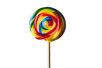 Colorful lollipop isolated on white background full depth of field clipping path