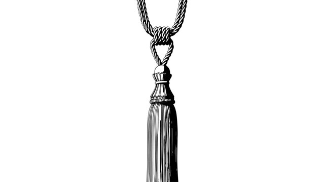 Vintage tassel pendant necklace with braided cord and elegant fringe details.