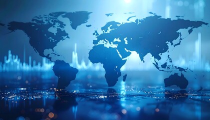 Global Network: A striking visualization of the globe is illuminated, with glowing lines representing interconnected networks, data streams, and the digital world.