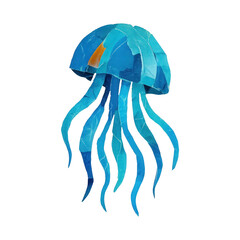 Fototapeta premium PNG Vibrant abstract jellyfish illustration.