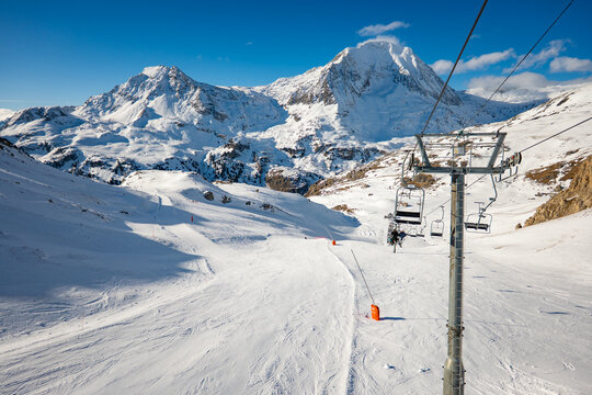 Aussois Ski Resort France Winter Aerial