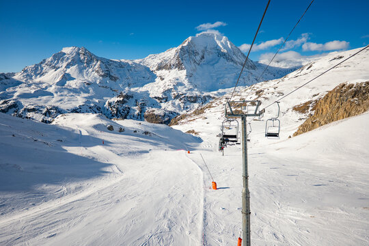 Aussois Ski Resort France Winter Aerial