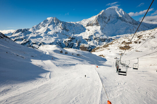 Aussois Ski Resort France Winter Aerial