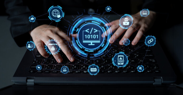 Software development with coding overlays, programming languages, developer tools, mobile app creation, and advanced programming for digital product development and software solutions. Entice