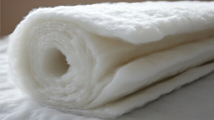 Roll of fluffy white insulated material used for preserving vaccines