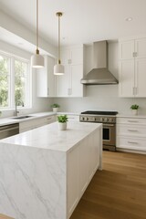 Modern kitchen design showcase contemporary home interior minimalist style bright environment elegant concept