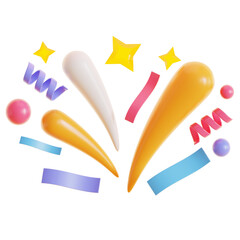 Joyful Confetti Splash 3D Illustration