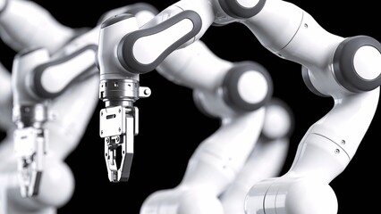 White robotic arms in motion
