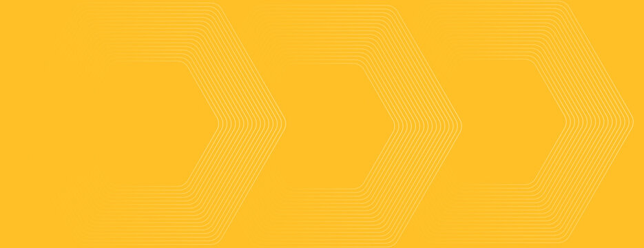 Yellow background with geometric patterns. The background features a vibrant yellow color and subtle line textures in a modern style. Minimal abstract hexagon pattern vector gradient background