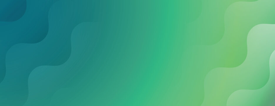 Abstract background with wavy patterns. Green and blue background with smooth, gradient texture. Green and blue tones create a calming effect. Minimal abstract gradient wavy line vector background