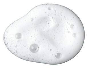 Blob of white soap foam with bubbles, isolated object