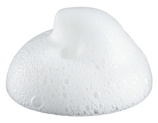 Heap of white foam with bubbles, isolated on black