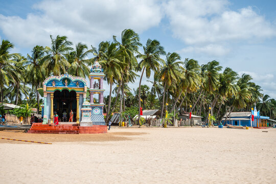 hindu temple at nilaveli beach, sri lanka