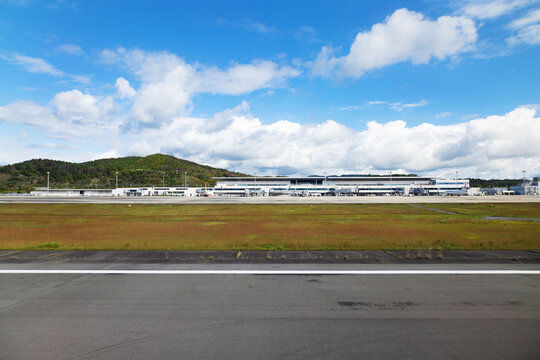 旅客機内から見た広島空港