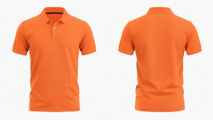 Orange Collared Shirt Design Template